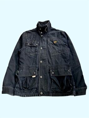 G-Star Raw Thompson Denim Jacket Utility Chore Military Field Indigo Medium